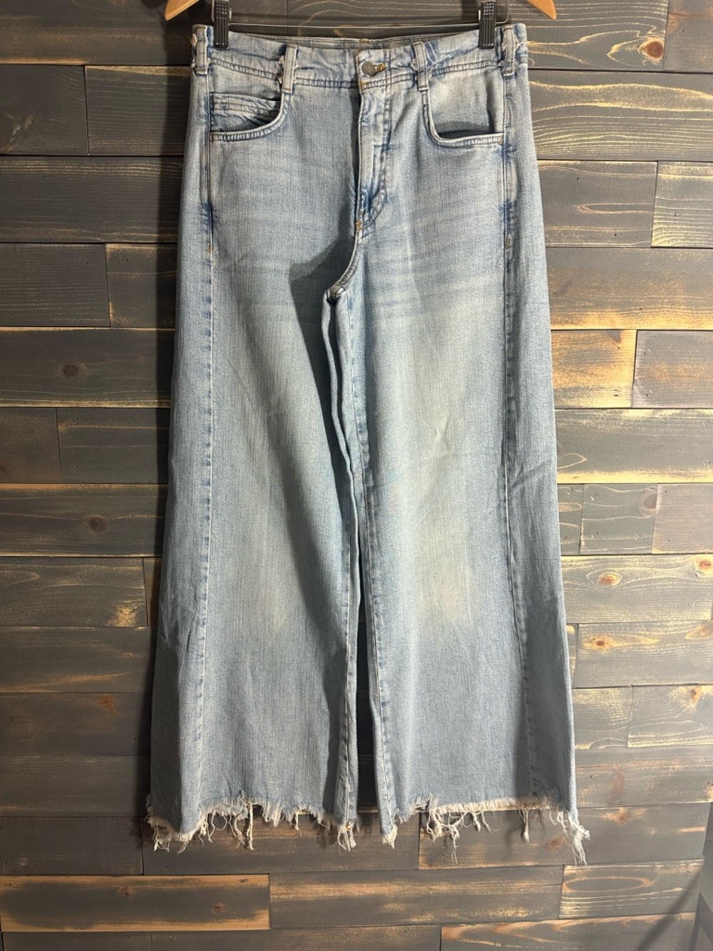 NWOT Pilcro Light Blue Wide-Leg Jeans with Frayed Hem